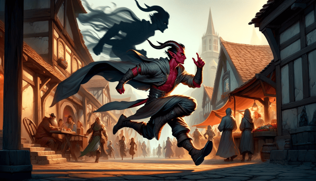 dark tiefling arcane tricster rogue