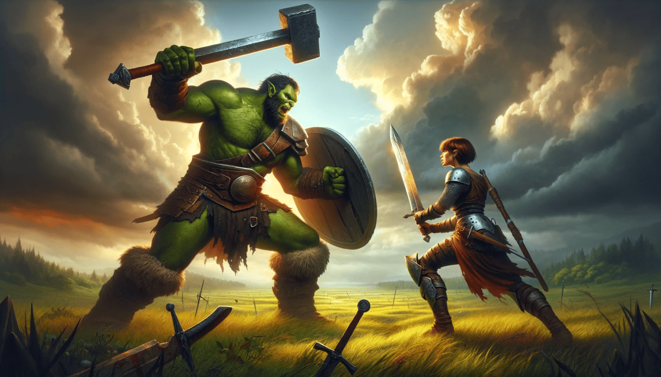 barbarian vs fighter duel